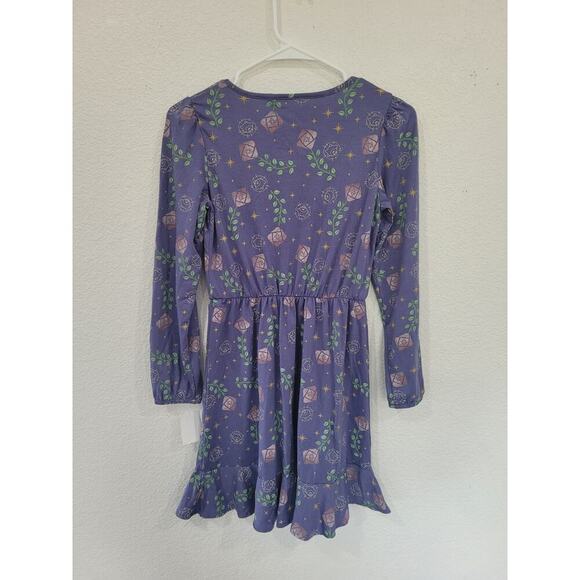 Disney Wish‎ Purple Girls Flower Long Sleeve Dress size Large #7 - Picture 2 of 5